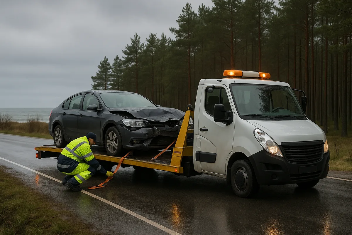 Auto evakuators uz ceļa Kurzemē - Dāvida Darbnīca